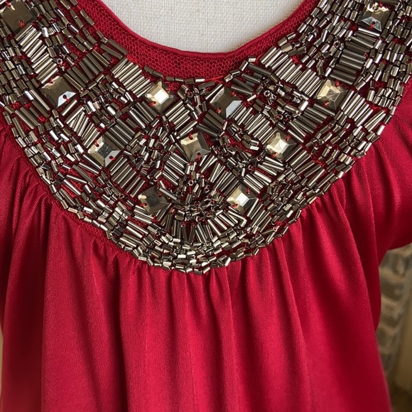 Rue 21 Rich Red Heavy Bead Embellished Special Occasion Halter Top/Dress Size XL - Picture 4 of 12